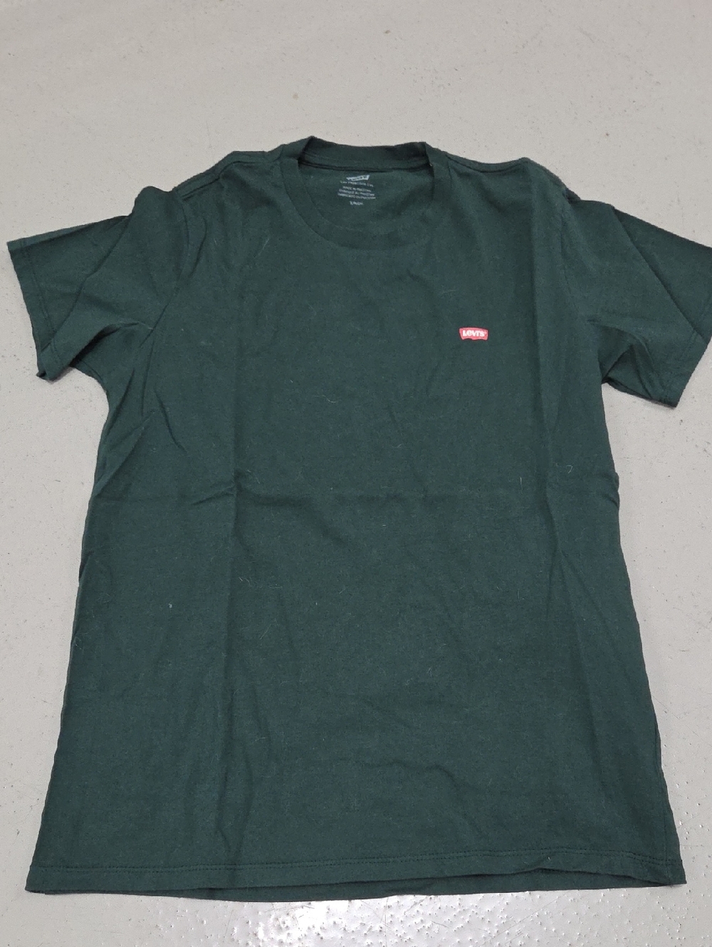 Levi's Dark Green Crewneck T‑Shirt with Red Logo Patch
